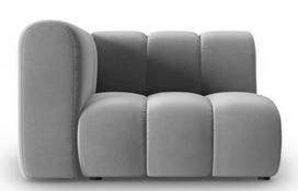 Modulinė sofa Micadoni Home Lupine Velvet, pilka, kairinė, 114 x 87 cm x 70 cm