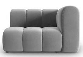 Modulinė sofa Micadoni Home Lupine Velvet, pilka, dešininė, 114 x 87 cm x 70 cm