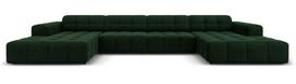 Sofa Micadoni Home Jennifer Velvet, tamsiai žalia, 364 x 166 cm x 70 cm