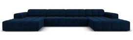 Sofa Micadoni Home Jennifer Velvet, mėlyna, 364 x 166 cm x 70 cm