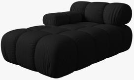 Modulinė sofa Micadoni Bellis, juoda, kairinė, 155 x 94 cm x 64 cm