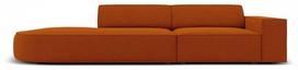 Sofa Micadoni Home Jodie Rounded Open 3 Seats, oranžinė, kairinė, 262 x 102 cm x 70 cm