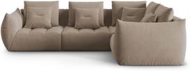 Modulinė sofa Micadoni Home Bloom Casino, šviesiai ruda, dešininė, 316 x 216 cm x 95 cm