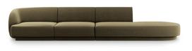 Sofa Micadoni Home Miley Velvet, žalia, dešininė, 302 x 85 cm x 74 cm