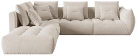 Modulinė sofa Micadoni Bloom Velvet, kreminė, kairinė, 316 x 310 cm x 95 cm