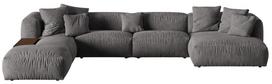 Modulinė sofa Micadoni Martina, pilka, kairinė, 406 x 280 cm x 75 cm