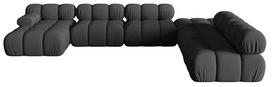 Modulinė sofa Micadoni Bellis 3D, grafito, dešininė, 376 x 282 cm x 64 cm