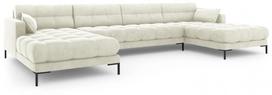 Sofa Micadoni Home Mamaia Velvet Panoramic, juoda, 383 x 185 cm x 75 cm