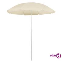 lauko sketis - vidaXL Sodo skėtis nuo saulės su plieniniu stulpu, 180 cm, smėlio (Beige) - 2 nuotrauka
