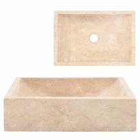 vidaXL Kriauklė, blizgios kreminės spalvos (Cream), 45 x 30 x 12 cm, marmuras