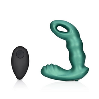Ouch! Beaded Vibrating Prostate Massager - Metalinis Žalias (Metallic Green)