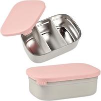BEABA metalinė reguliuojamų skyrių pietų dėžutė Dusty Rose (Dulkėta Rožinė)