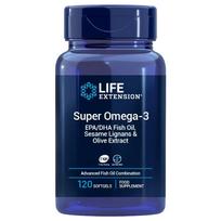 LIFE EXTENSION Super Omega-3 EPA/DHA su sezamo lignanais ir alyvuogių ekstraktu, 120 kapsulių