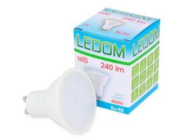 Lemputė LED GU10 230V 3W 240lm neutraliai balta, LEDOM