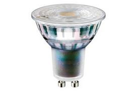 Lemputė LED GU10 230V 5.5W 345lm šiltai balta 2200K-3000K pritemdoma, šviesa šiltėja, LED line