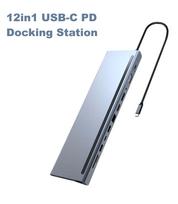 RoGer MST 12in1 USB-C Docking Station RO-DOCK12IN1PD Juoda (Black)