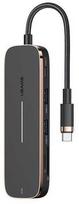 hdmi type c laidas - USAMS SJ575HUB01 Adapteris HUB 2xUSB + USB-C + HDMI + Micro SD + SD Juodas (Black) - 1 nuotrauka