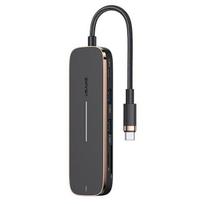 hdmi type c laidas - USAMS SJ575HUB01 Adapteris HUB 2xUSB + USB-C + HDMI + Micro SD + SD Juodas (Black) - 2 nuotrauka