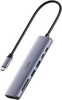 Cudy UH407 PortMate USB-C 7-in-1 Hub 4K 60Hz HDMI, USB-C, PD, USB-A, SD, TF, pilkas (Grey)