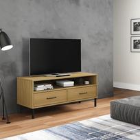 TV staliukas vidaXL OSLO, ruda (Brown) pušies masyvas