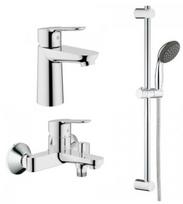 duso zarna - GROHE START EDGE, maišytuvų komplektas su dušo galvute, chromas (Chrome) - 1 nuotrauka