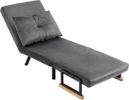 Fotelis HOMCOM Viengulė sofa-lova su lovos funkcija, tamsiai pilkas (Dark Grey)