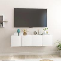 TV staliukas vidaXL Pakabinamos televizoriaus spintelės, baltos (White), 60 cm x 30 cm x 30 cm