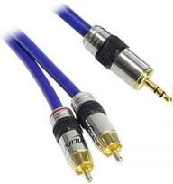 3.5 mm jack - InLine Cinch/Jack Cable 2xRCA To 3.5mm 3m Blue - 1 nuotrauka