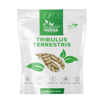 RawPowders Gulsčioji ragužė (Tribulus Terrestris), 600 mg, 120 kapsulių