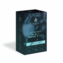maisto papildai imunitetui - GAMTOS NAMAI maisto papildas VITAMINAI D3 IR K2 PLIUS OMEGA-3, 60 kaps. - 1 nuotrauka