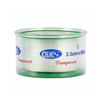 OLKO ruloninis pleistras TRANSPARENT, 2,5 cm x 500 cm, 1 vnt.