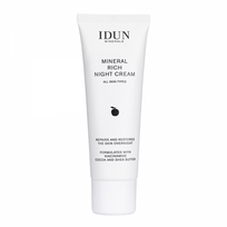 IDUN MINERALS naktinis veido kremas su niacinamidu ir kakavos ir sviestmedžių sviestais, 50 ml