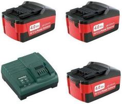 Metabo 685049000, Akumuliatorių ir įkroviklio rinkinys, 18 V, 3 x 4.0 Ah, Li-ion