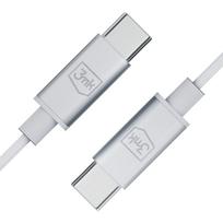 usb c laidines ausines - 3MK Wired USB-C White (Baltos) - 2 nuotrauka