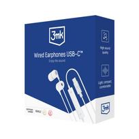 usb c laidines ausines - 3MK Wired USB-C White (Baltos) - 4 nuotrauka
