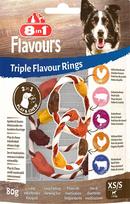Skanėstas šunims 8in1 Flavours Triple Flavour Rings XS/S, mėsa, 0.08 kg