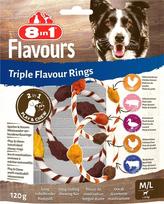 Skanėstas šunims 8in1 Flavours Triple Flavour Rings M/L, mėsa, 0.12 kg