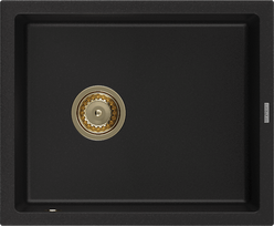 Virtuvinė plautuvė Mexen Pedro Black Gold, granitas, 56 cm x 46 cm x 20 cm
