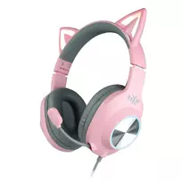 Foxxray Shining Cat Ausinės Žaidimams su laidu Juodas/Rožinė (Black/Pink)