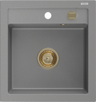 Virtuvinė plautuvė Mexen Vito Grey Gold, granitas, 49 cm x 52 cm x 21 cm