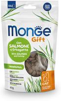 Skanėstas katėms Monge Gift Hairball, lašiša/katžolė, 0.06 kg