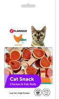 Skanėstas katėms Karlie Flamingo Cat Snack Chicken & Fish Rolls, žuvis/vištiena, 0.05 kg