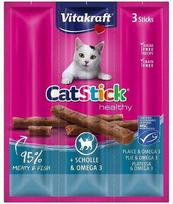 Skanėstas katėms Vitakraft Cat Stick mini Scholle & Omega 3, 0.006 kg, 3 vnt.