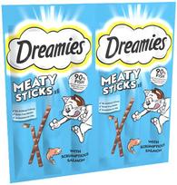 suaugusiems - Skanėstas katėms Dreamies Meaty Sticks, lašiša, 0.03 kg, 6 vnt. - 1 nuotrauka