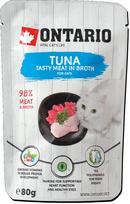 Šlapias kačių maistas Ontario Tasty Meat In Broth 213-3072, tunas, 0.08 kg