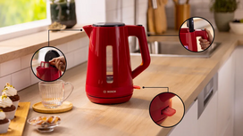 elektrinis virdulys 1.7 l - Bosch MyMoment TWK1M124 Raudonas (Red) - 2 nuotrauka