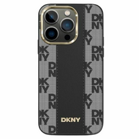 apple iphone 13 pro max dkny - DKNY "Leather Checkered Mono Pattern MagSafe Case for iPhone 13 Pro Max" Juodas (Black) - 1 nuotrauka