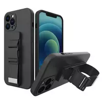 dirzelis samsung - Samsung "Rope Silicone Case with Lanyard for Galaxy A33 5G" Juodas (Black) - 1 nuotrauka