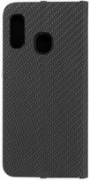 LUNA Book Carbon Dėklas Samsung Galaxy A20e Juodas (Black)