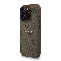 Guess PU Leather 4G Colored Ring Strap MagSafe dėklas Apple iPhone 16 Pro Max Rudas (Brown)